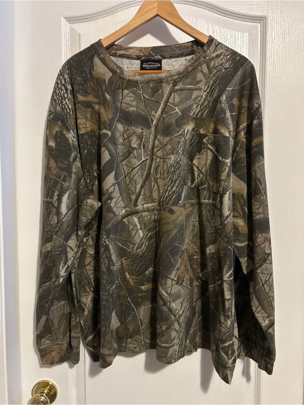 Men's Camouflage Crewneck Sweater - Timberland Style - Olive/Gray Camo
